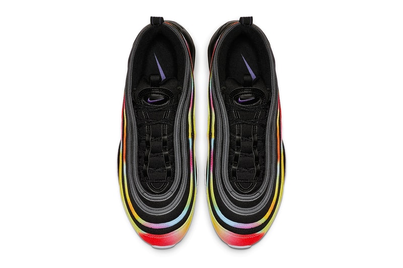 Nike Air Max 97 Black Psychic Purple White Multi Color air sole unit midsole bubbles runner trainers lifestyle sneaker footwear 3m reflective