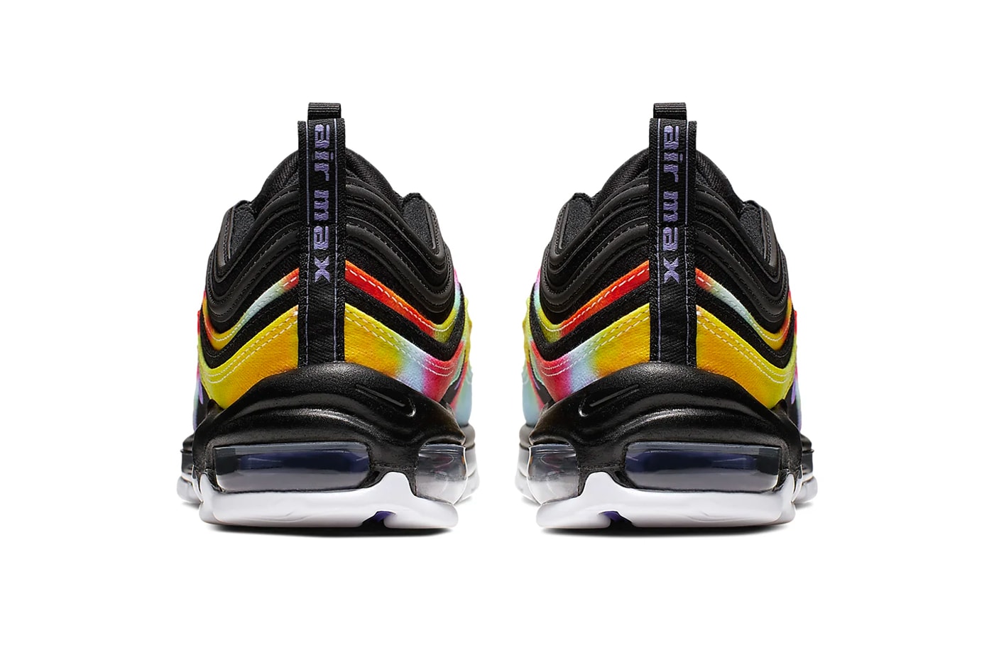 Nike Air Max 97 Black Psychic Purple White Multi Color air sole unit midsole bubbles runner trainers lifestyle sneaker footwear 3m reflective