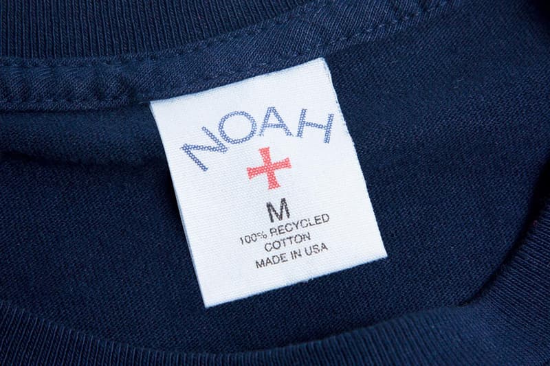 NOAH Introduces 100% Recycled Cotton Long-Sleeve T-Shirts Sustainability Sustainable Fashion 6.5 oz Fair Wages Material