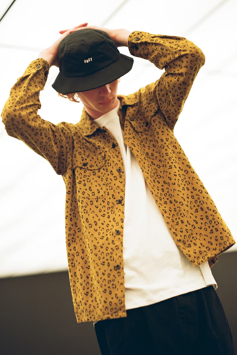 OBEY Print Fall 2019 Campaign Shepard Fairey Leopard Embroidery Graphic Jackets Hoodies Streetwear Bold Patterns Neutral