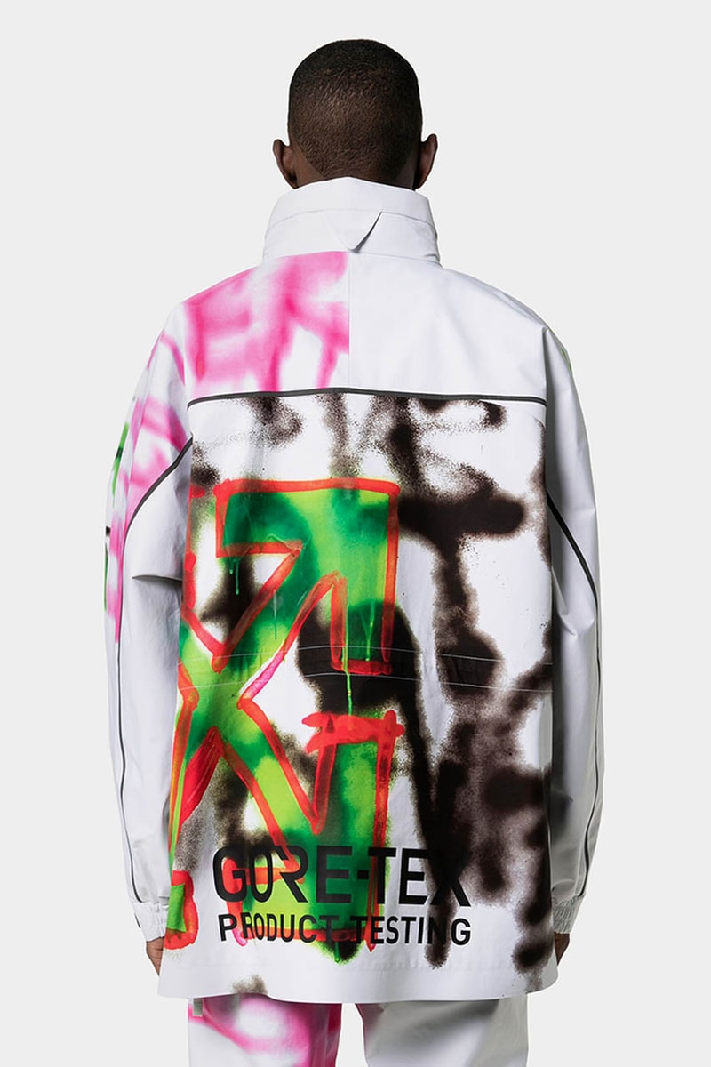 Off-White™ GORE-TEX Graffiti Print Ski Jacket Sweatpants Spring Summer 2020 SS20 Runway Inspiration Pre Season Drop Virgil Abloh Streetwear Clothing 