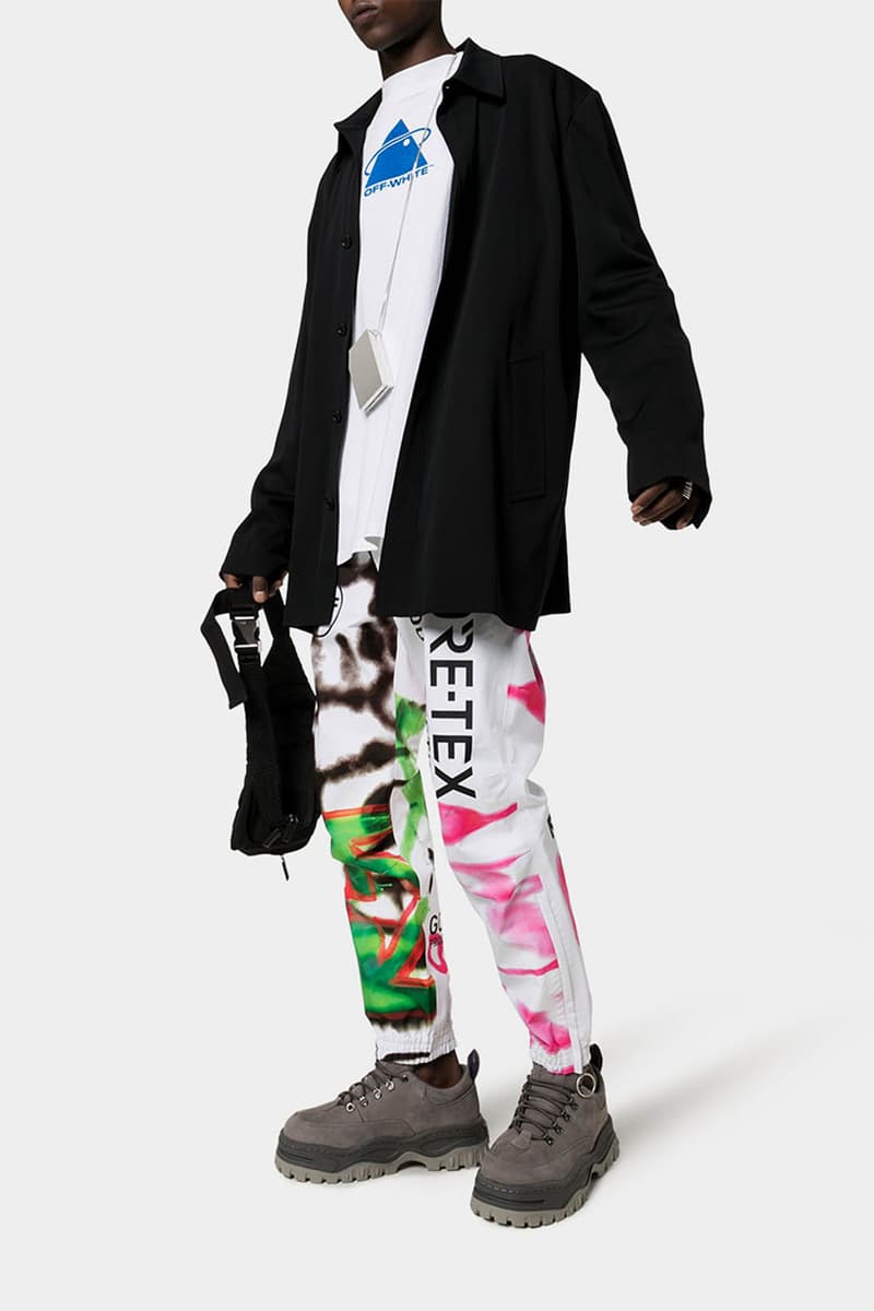 Off-White™ GORE-TEX Graffiti Print Ski Jacket Sweatpants Spring Summer 2020 SS20 Runway Inspiration Pre Season Drop Virgil Abloh Streetwear Clothing 