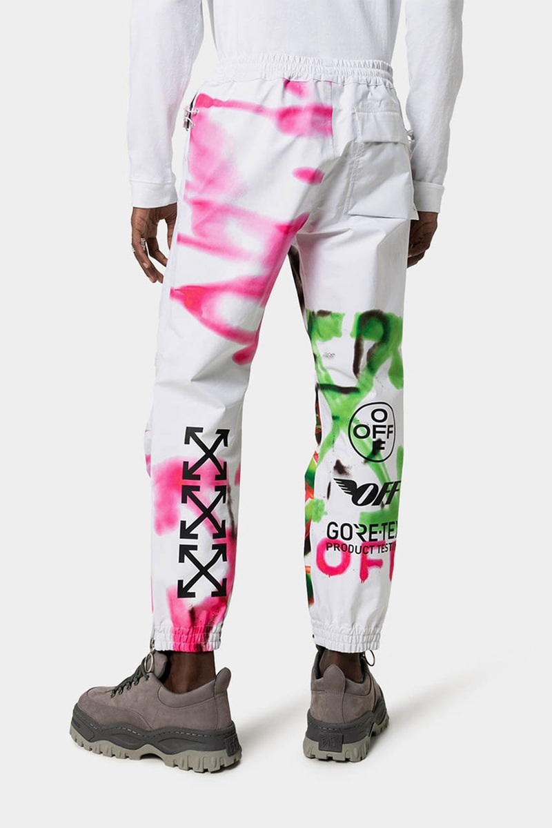 Off-White™ GORE-TEX Graffiti Print Ski Jacket Sweatpants Spring Summer 2020 SS20 Runway Inspiration Pre Season Drop Virgil Abloh Streetwear Clothing 