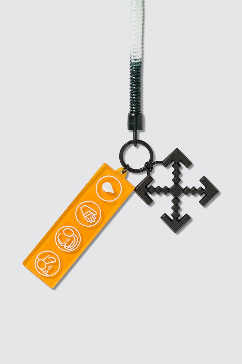 Off White Industrial Y013 Bungee Keyring Release Info Buy red white blue green black blue orange yellow Virgil Abloh
