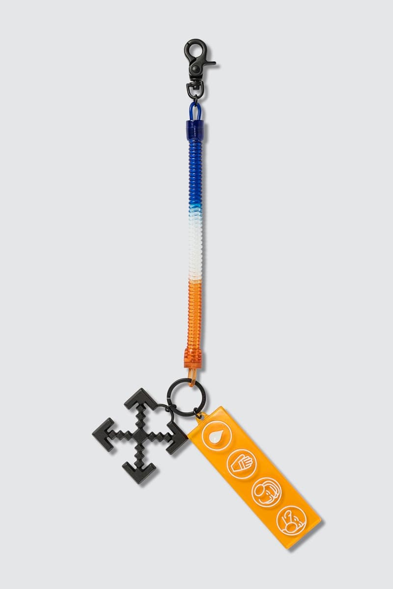 Off White Industrial Y013 Bungee Keyring Release Info Buy red white blue green black blue orange yellow Virgil Abloh