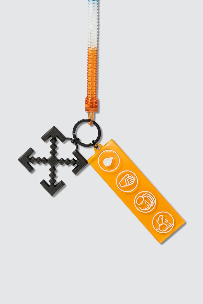 Off White Industrial Y013 Bungee Keyring Release Info Buy red white blue green black blue orange yellow Virgil Abloh