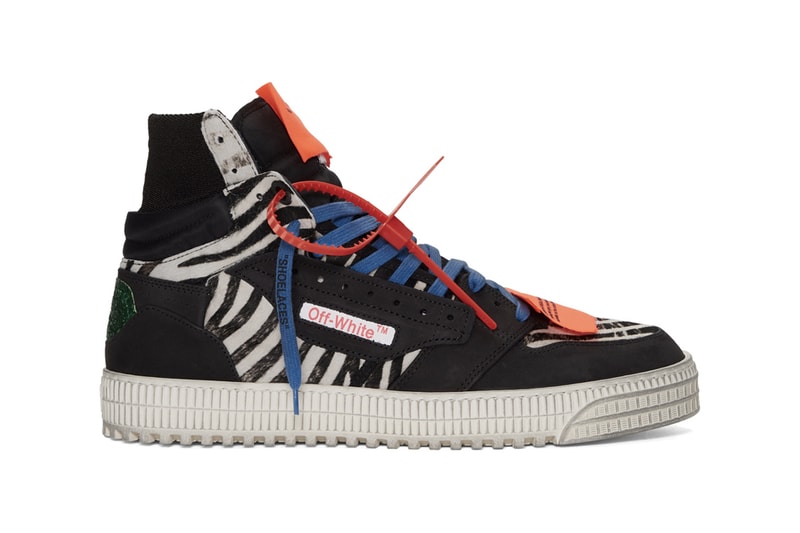 Off White Off Court 30 Sneakers All Over Black White iridescent fabrics green glitter heel dusty distressed grey leather sneakers footwear virgil abloh quotes