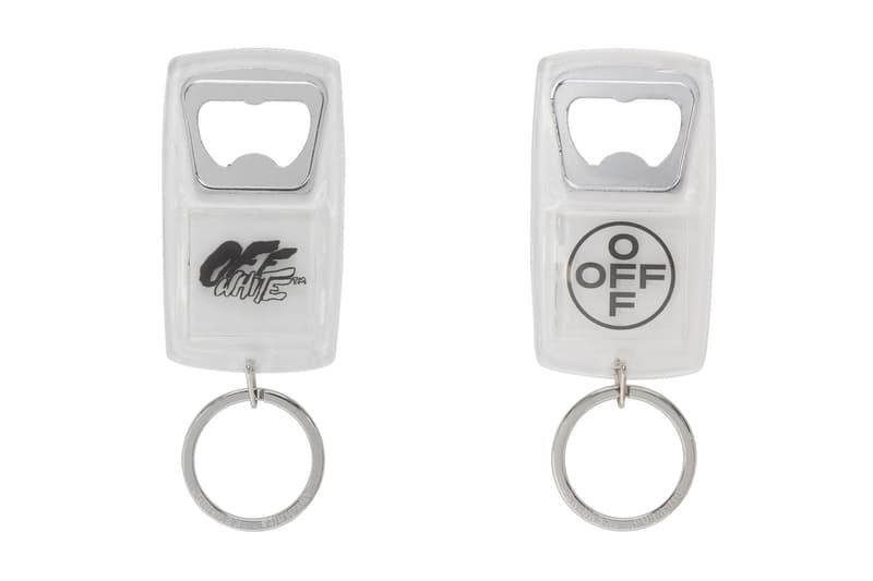 Off-White Transparent Bottle Opener Keychain Release Info Buy Spray Typo Off Cross