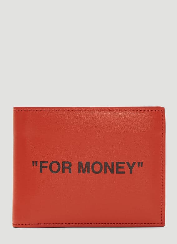 Off White Orange Quote Bi Fold Leather Wallet Hypebeast Drops
