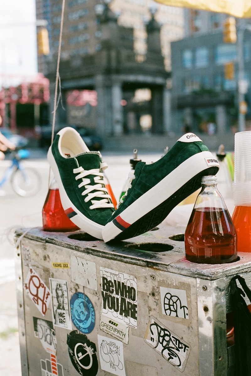 Only NY PRO-Keds Collaboration Old Gold Egret Hunter Green Stripes 