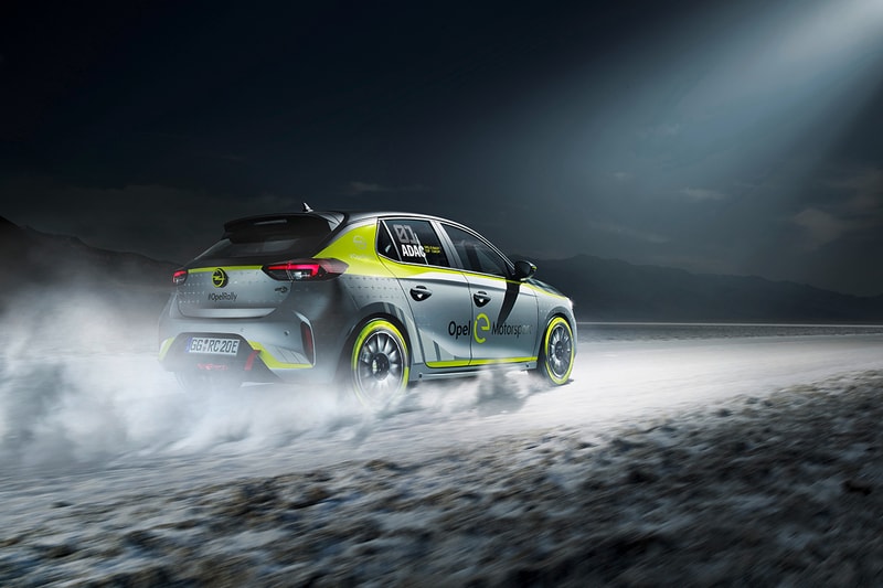 Opel Corsa-e Rally Car Электрический автомобильный мир Первые новости Первый взгляд Vauxhall Аккумуляторная батарея мощностью 50 кВтч 134 л.с. (136 л.с.) крутящий момент 191 фунт-фут (260 Нм) Автосалон во Франкфурте 2020 ADAC Opel e-Rally Cup