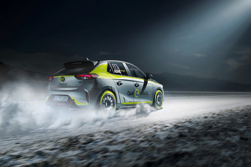 Opel Corsa-e Rally Car Electric Automotive World First News First Look Vauxhall 50kWh battery pack 134bhp (136PS) 191lb-ft (260Nm) torque Frankfurt Motor Show 2020 ADAC Opel e-Rally Cup