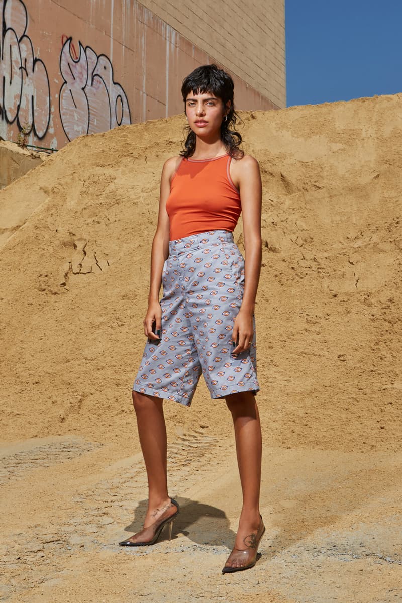 Opening Ceremony Dickies Timberland Xiuhtezcatl Martinez Maria Osuda Limited Edition Capsule Industrial Shirts Loose Fit Shorts Work Pants Gray White Khaki Black Boots Pink