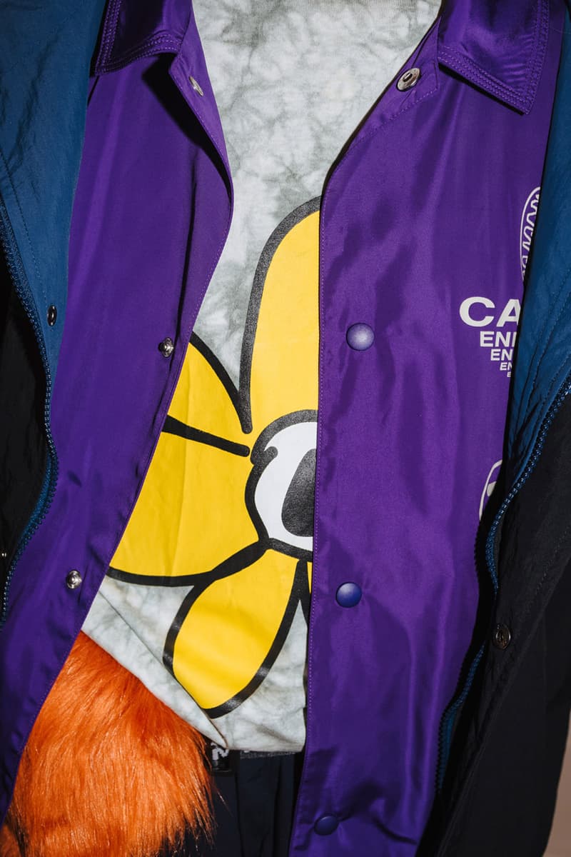PAM Perks and mini Fall Winter 2019 Beyond The Clouds Collection neon graphics bomber jacket flower motif jewelry polartec outerwear sweatpants patchwork flannels
