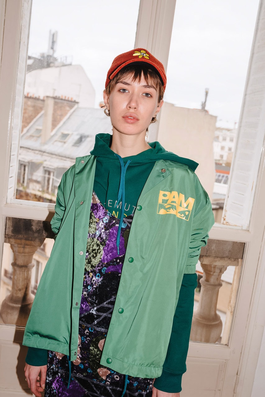 PAM Perks and mini Fall Winter 2019 Beyond The Clouds Collection neon graphics bomber jacket flower motif jewelry polartec outerwear sweatpants patchwork flannels