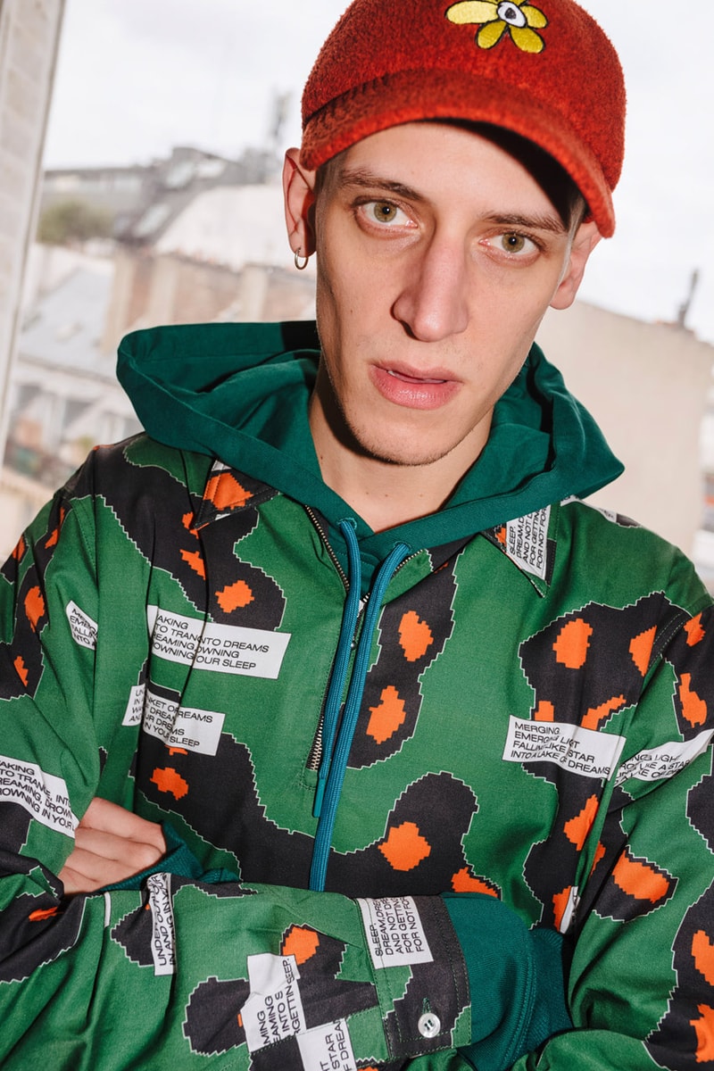 PAM Perks and mini Fall Winter 2019 Beyond The Clouds Collection neon graphics bomber jacket flower motif jewelry polartec outerwear sweatpants patchwork flannels