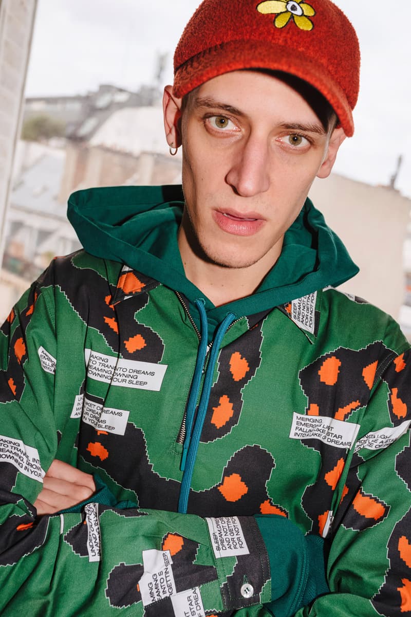 PAM Perks and mini Fall Winter 2019 Beyond The Clouds Collection neon graphics bomber jacket flower motif jewelry polartec outerwear sweatpants patchwork flannels