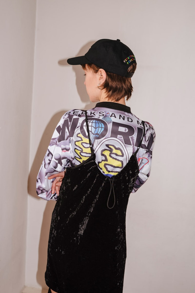 PAM Perks and mini Fall Winter 2019 Beyond The Clouds Collection neon graphics bomber jacket flower motif jewelry polartec outerwear sweatpants patchwork flannels