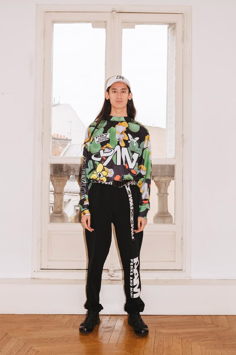PAM Perks and mini Fall Winter 2019 Beyond The Clouds Collection neon graphics bomber jacket flower motif jewelry polartec outerwear sweatpants patchwork flannels