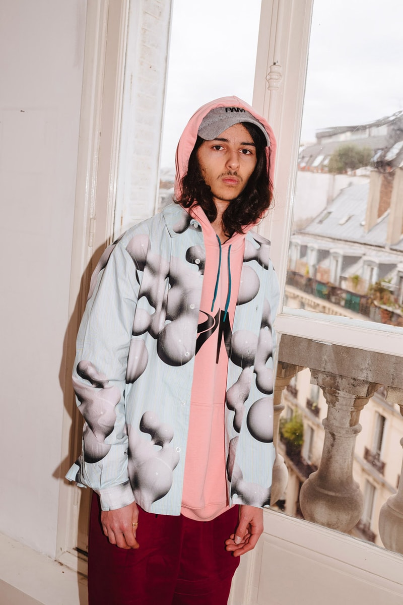 PAM Perks and mini Fall Winter 2019 Beyond The Clouds Collection neon graphics bomber jacket flower motif jewelry polartec outerwear sweatpants patchwork flannels