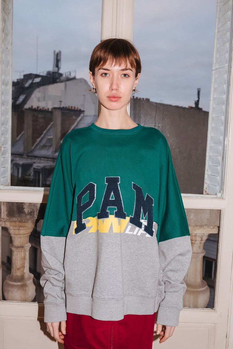 PAM Perks and mini Fall Winter 2019 Beyond The Clouds Collection neon graphics bomber jacket flower motif jewelry polartec outerwear sweatpants patchwork flannels