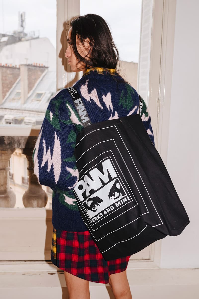PAM Perks and mini Fall Winter 2019 Beyond The Clouds Collection neon graphics bomber jacket flower motif jewelry polartec outerwear sweatpants patchwork flannels
