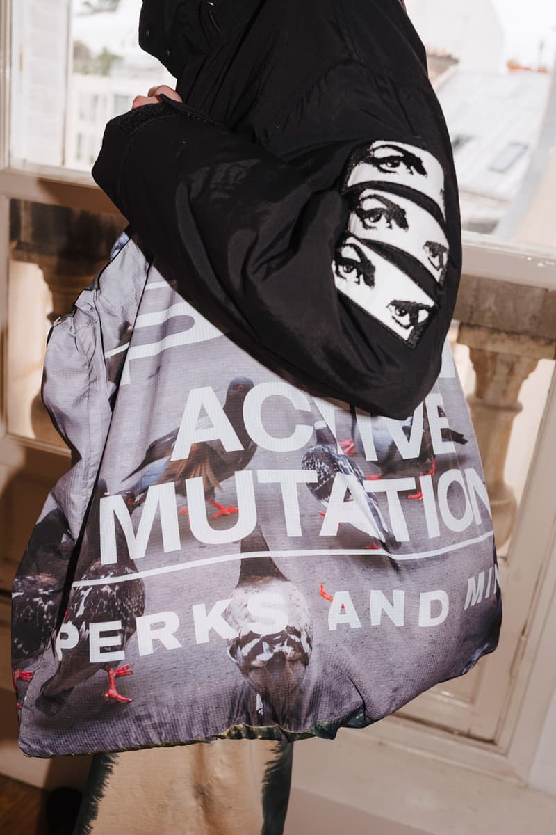 PAM Perks and mini Fall Winter 2019 Beyond The Clouds Collection neon graphics bomber jacket flower motif jewelry polartec outerwear sweatpants patchwork flannels
