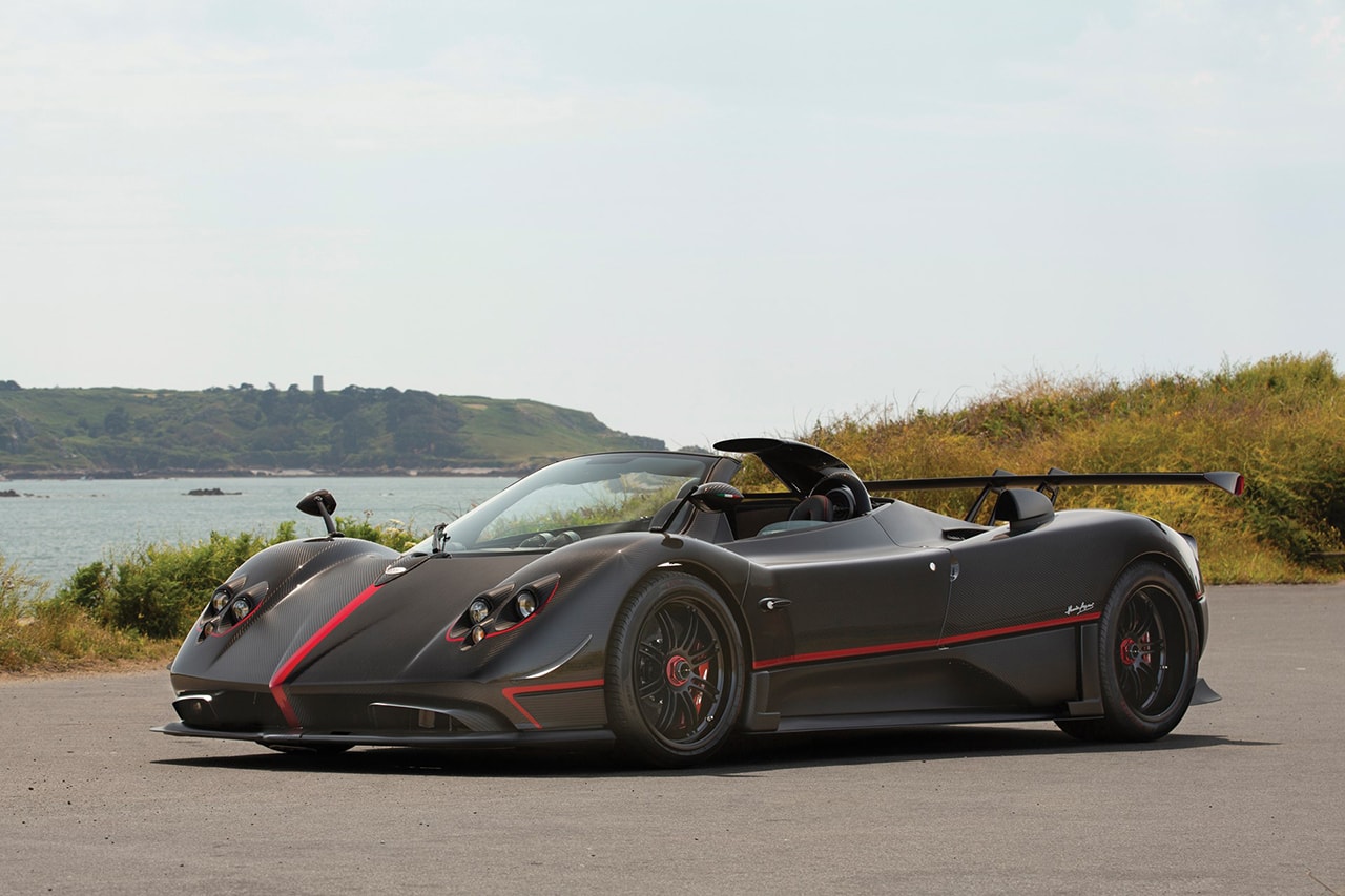 Pagani Zonda Aether Roadster One of One Limited Edition Rare Hypercar Super Car Italian Production Manufactured Mercedes-AMG Engine 2017 $5.5M USD V12 RM Sotheby's Roof Scoop 
