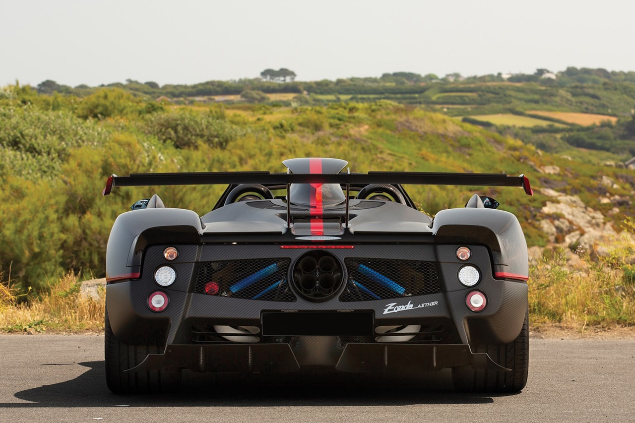 Pagani Zonda Aether Roadster One of One Limited Edition Rare Hypercar Super Car Italian Production Manufactured Mercedes-AMG Engine 2017 $5.5M USD V12 RM Sotheby's Roof Scoop 