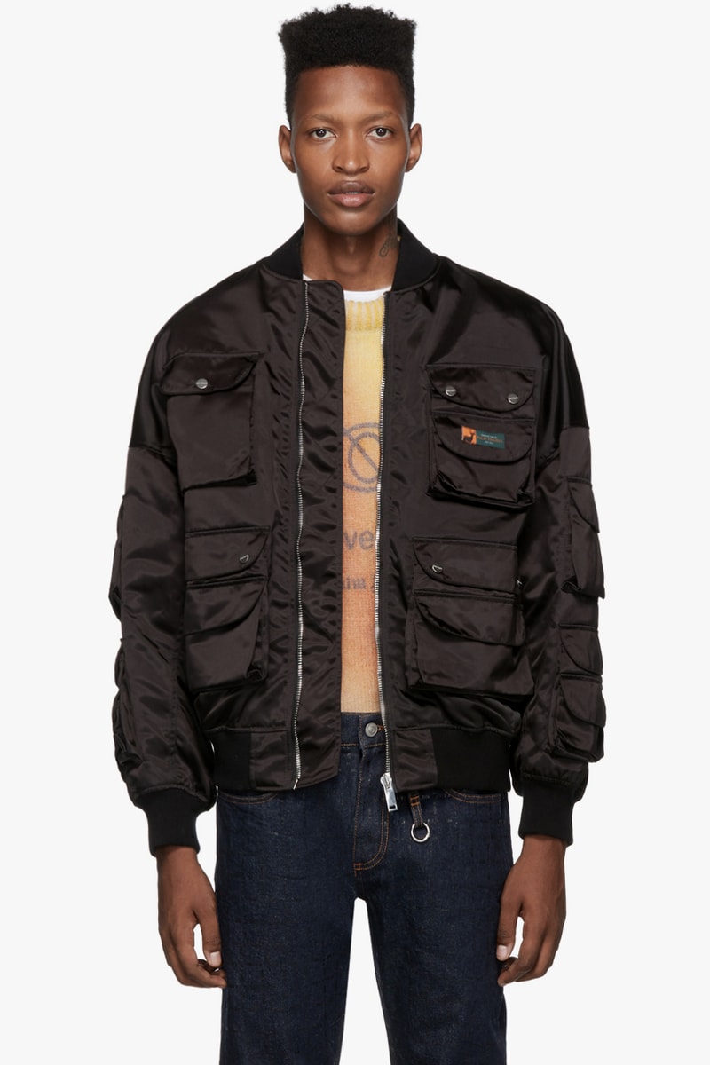 Palm Angels Black Hunting Bomber Mesh Hunting Vest Beige Francesco Ragazzi Made In Italy Satin poacher deer logo man ray graphic milan tactical