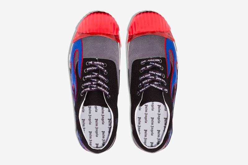 Palm Angels Multicoloured Flame Low Top Sneakers Release browns brownsfashion