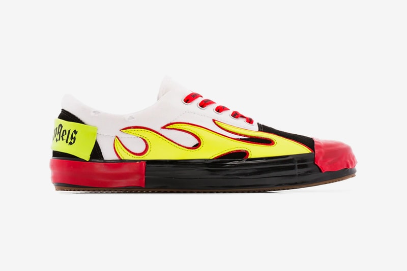 Palm Angels Multicoloured Flame Low Top Sneakers Release browns brownsfashion