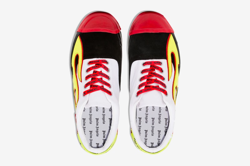 Palm Angels Multicoloured Flame Low Top Sneakers Release browns brownsfashion
