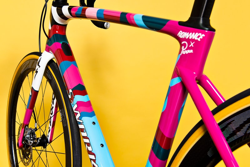 Parra Romance Specialized S-Works Roubaix Bicycle World Bicycle Relief Pink Blue White Black Yellow