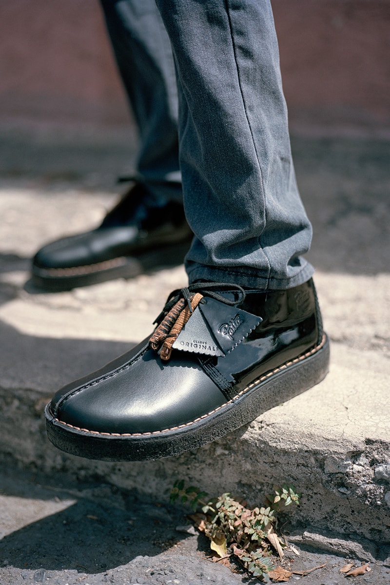 Patta x Clarks Originals Desert Trek Release Information Amsterdam London Online “Bank Robber” Shoe Footwear Trekman Logo Jamaica Culture Guillaume Schmidt Butter Soft Leather Patent White Black 