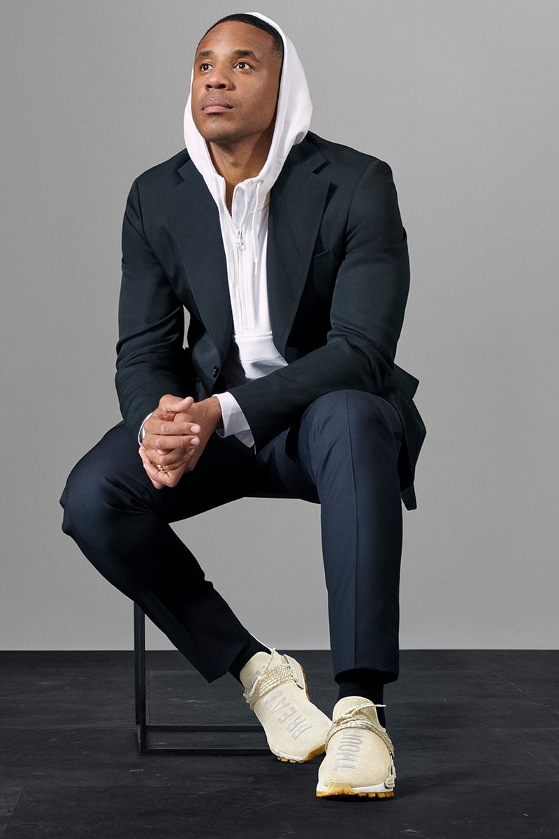 adidas originals pharrell williams collier schorr now is her time syd sneakers footwear apparel release information solar hu glide byw nmd adilette first look release information buy cop purchase reggie yates