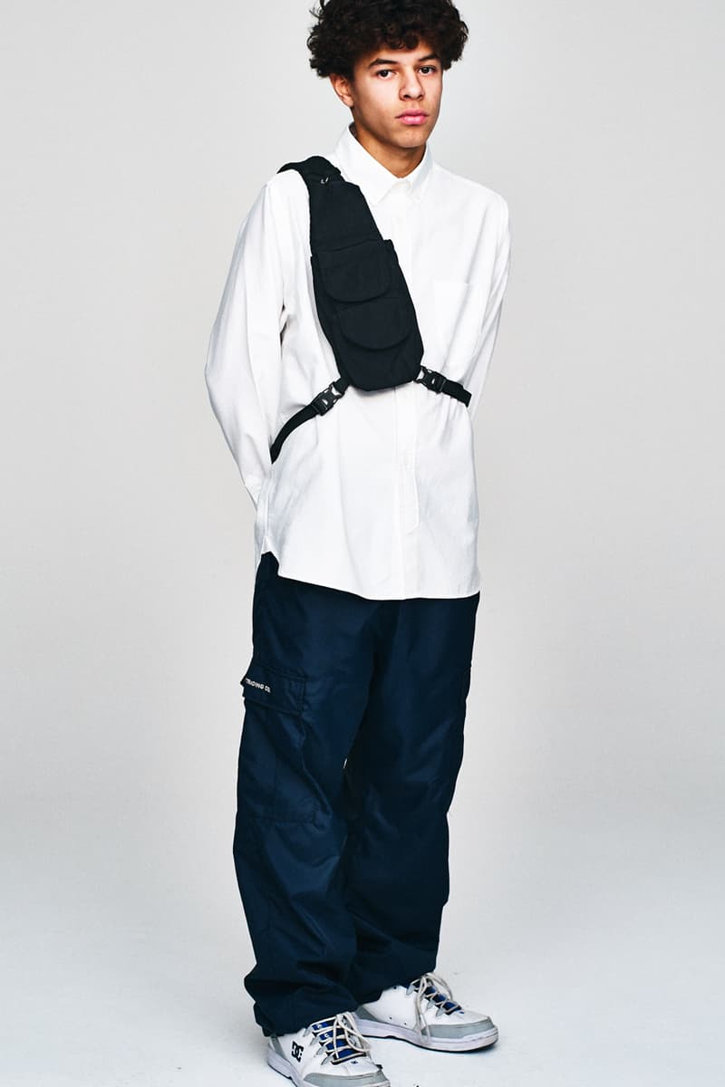 Pop Trading Company Fall/Winter 2019 Lookbook Hoodies Jackets Bucket Hats Long Sleeves Gray Blue Green Orange Flannel White Stripes