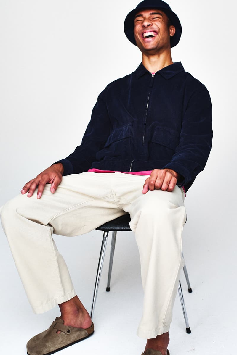 Pop Trading Company Fall/Winter 2019 Lookbook Hoodies Jackets Bucket Hats Long Sleeves Gray Blue Green Orange Flannel White Stripes