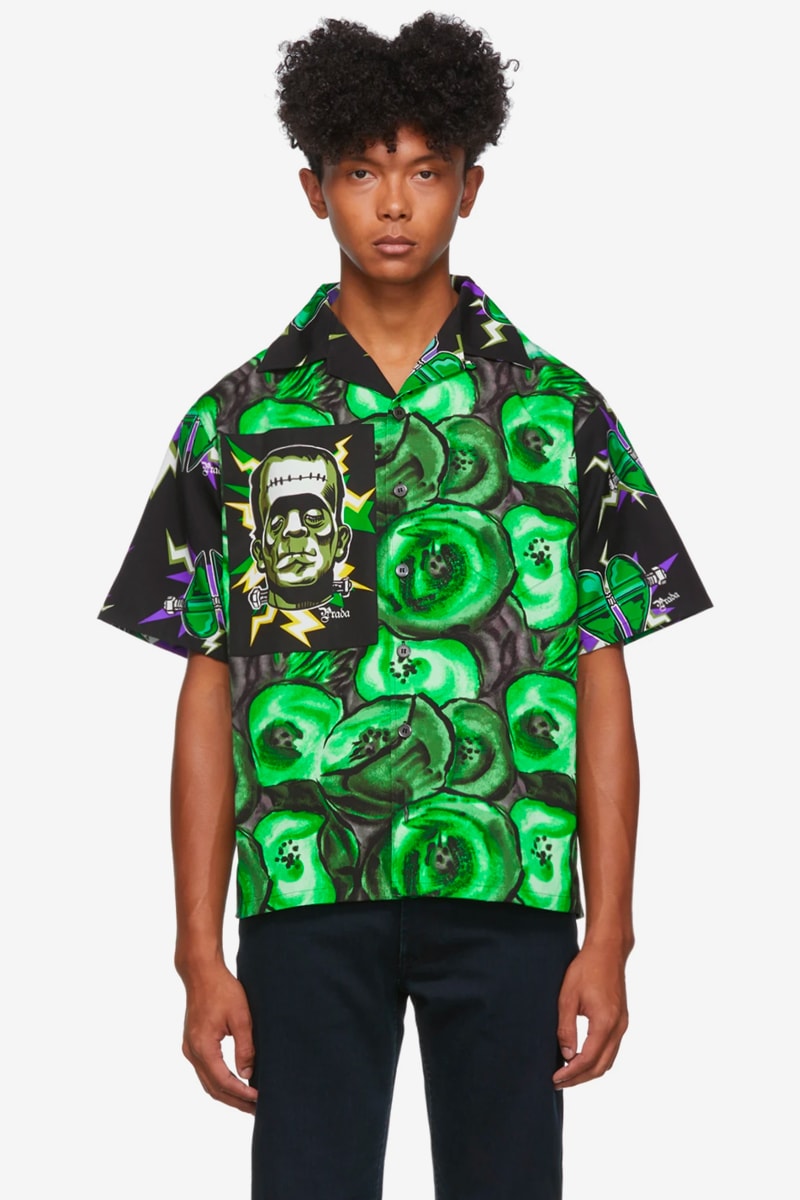 Prada x Universal Studios Frankenstein Poppy Shirt Release Prada made in Italy luxury goods shirts colorful style hypebeast 