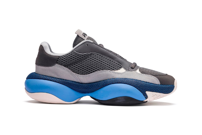 puma alteration blitz first look release details buy cop purchase end clothing information "Castlerock/High Rise" grey blue chunky sneaker footwear trainer