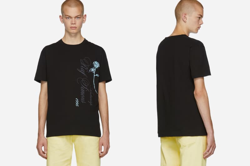 Raf Simons White Heroes Big Fit T Shirt tee graphic butterfly roses cursive antwerp burning down the house 1995 heros losers harder deeper dirtier