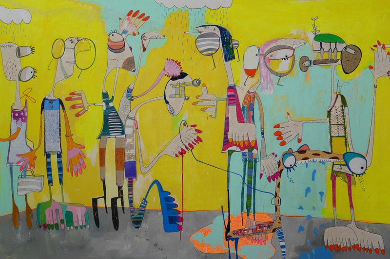 Rafa Macarron "Fluorescent Routine" Exhibition Allouche Gallery New York City Creatures Dream-Like Otherworldly 