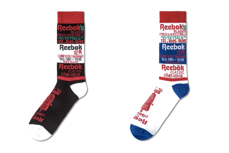 Reebok Classic Takeaway Socks Black White Pizzeria Pizza Chinese Doner Kebab Takeaway Release Info Date