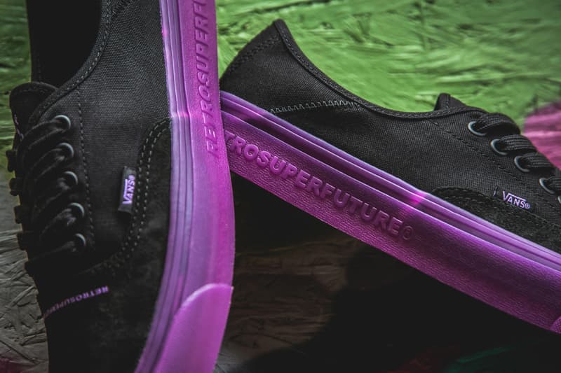 RETROSUPERFUTURE Vans OG Style 43 LX Collaboration Neon Green White Black Deep Purple Fluorescent VN0A3DPBTF5