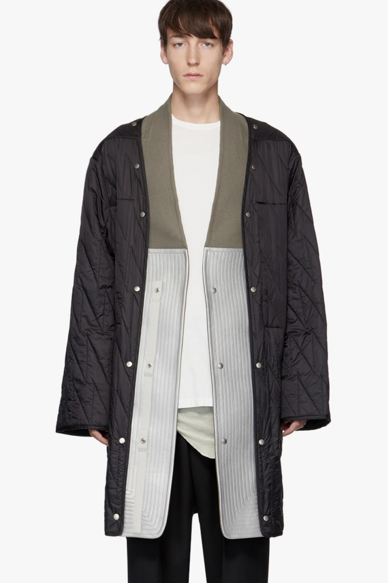 Rick Owens Shoulder Bomber Jacket Black Insert Quilted Parka Black Extreme Soft Blazer fall winter 2019 outerwear goose down made in italy