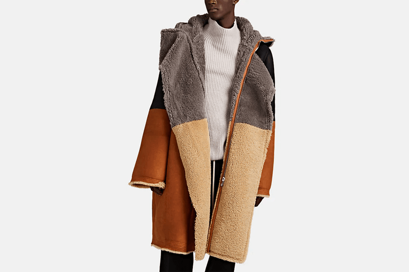 Prepare for Fall with Rick Owens' Colorblocked Shearling Coat