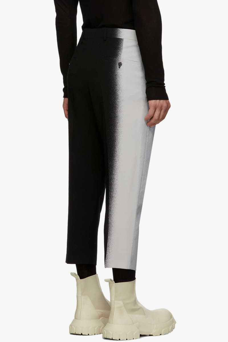 rick owens degrade  black silver tone white blazer trousers suit 