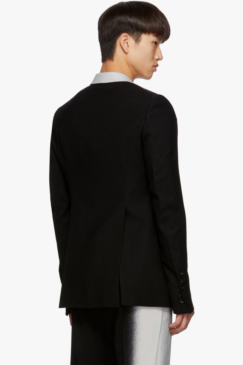 rick owens degrade  black silver tone white blazer trousers suit 