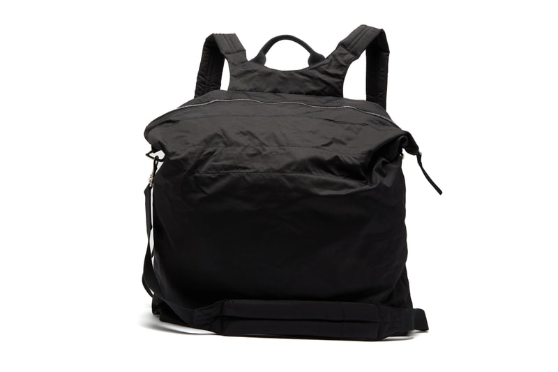 Rick Owens DRKSHDW Oversized Nylon Backpack Release black silver-tone metal hardware made in italy bags drop date price matchesfashion cross-body strap