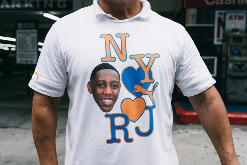 rj barrett new york knicks nba basketball puma sneakers sneaker shoe deal contract city hot dogs t shirts tees shirt toronto cat mascot jet